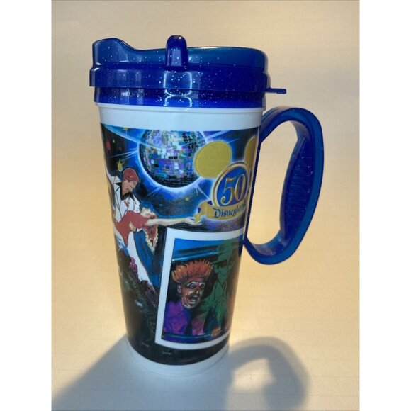 Vintage Disneyland Plastic Refillable Souvenir Travel Mug Tumbler 70's Theme HTF - Picture 5 of 8